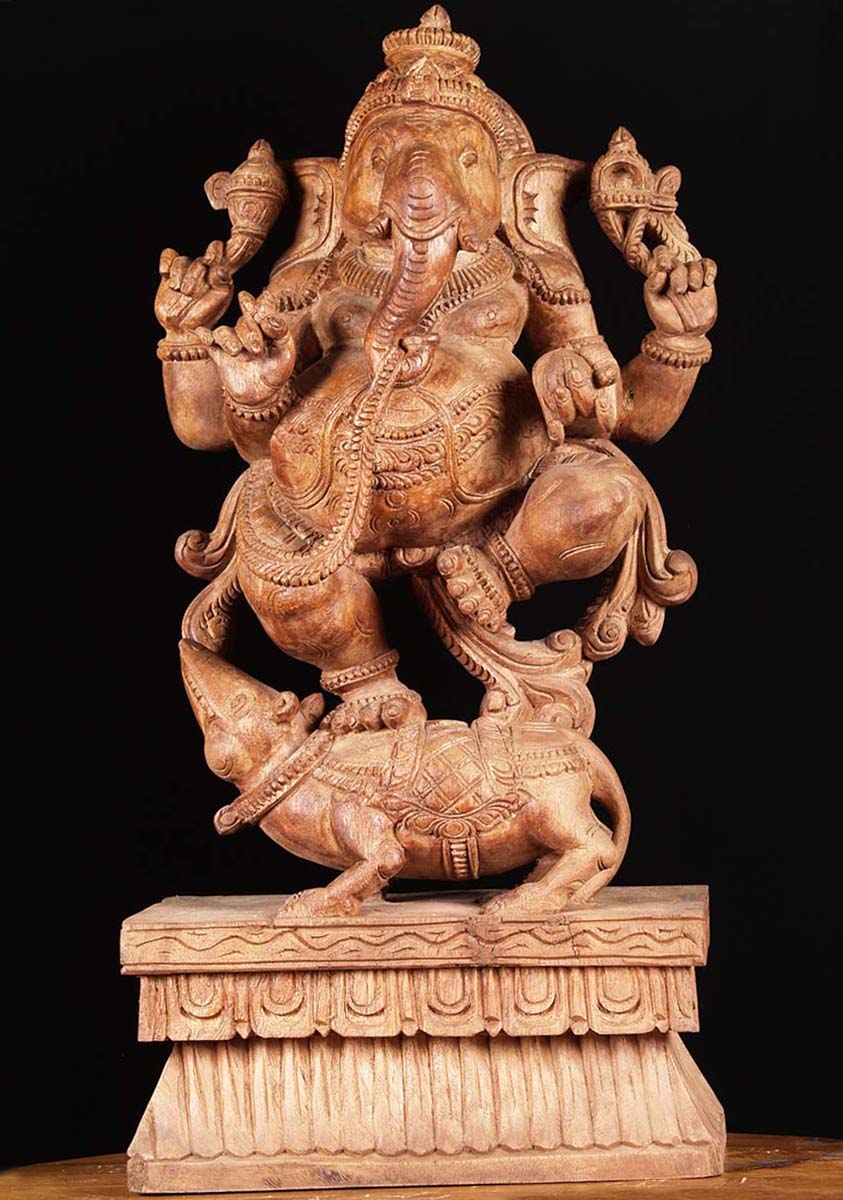 Wooden Ganesha Carving 24"